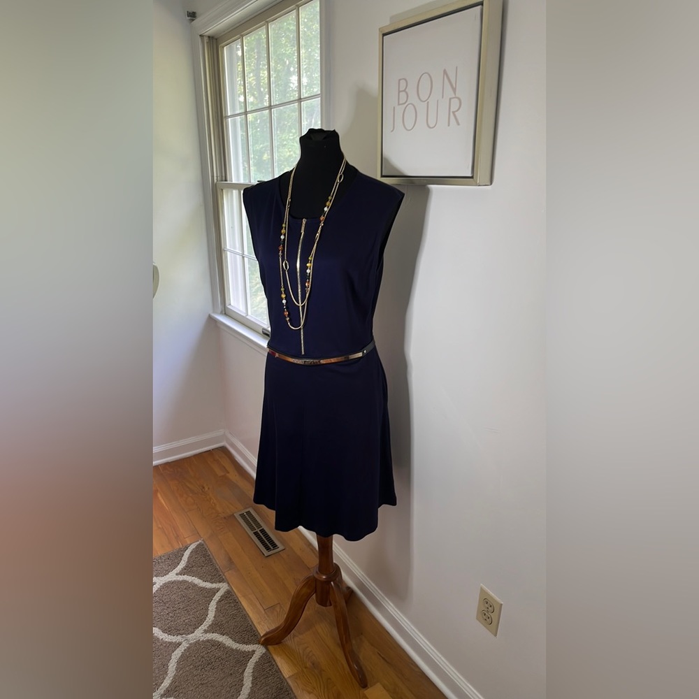 New York & Co Navy Blue Aline dress with pockets new without tags